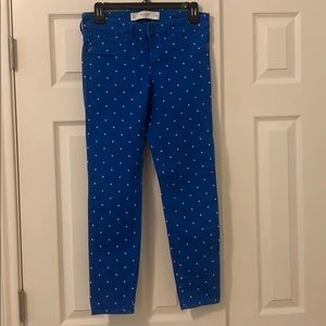 Abercrombie & Fitch Blue Polka Dot Ankle Jean